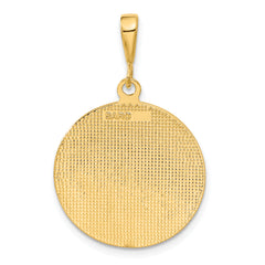 10k Polished & Satin Angel Pendant