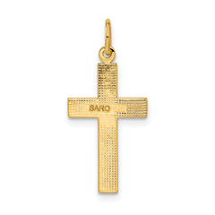 10k Diamond-cut Cross Pendant