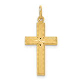 10k Diamond-cut Cross Pendant