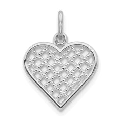 10k White Gold Heart Charm