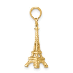 10k Solid Polished 3-D Eiffel Tower Charm