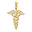Large Caduceus Pendant in 10K Yellow Gold, 32mm - Sophia Jewelers