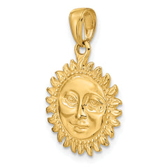 10k Solid Polished Reversible Sun Pendant
