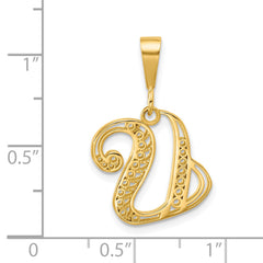 10k Initial U Pendant
