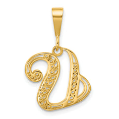 10k Initial U Pendant
