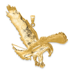10k Solid Polished Eagle Pendant
