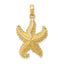 Open-Backed Starfish Pendant in 10K Yellow Gold, 31mm Textured - Sophia Jewelers