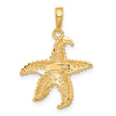 10k Polished Open-Backed Starfish Pendant
