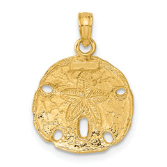 10K Polished Sand Dollar Pendant