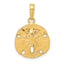 10K Polished Sand Dollar Pendant