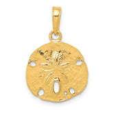 10K Polished Sand Dollar Pendant