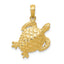 Open-Backed Turtle Pendant in 10K Yellow Gold, 27mm Textured - Sophia Jewelers