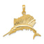 Sailfish Pendant in 10K Yellow Gold, 29mm - Sophia Jewelers