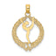 10K Solid Polished Framed Gymnast Pendant