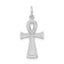 10k White Gold Solid Flat-Backed Ankh/Egyptian Cross Pendant