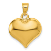 10K Polished 3-D Heart Pendant