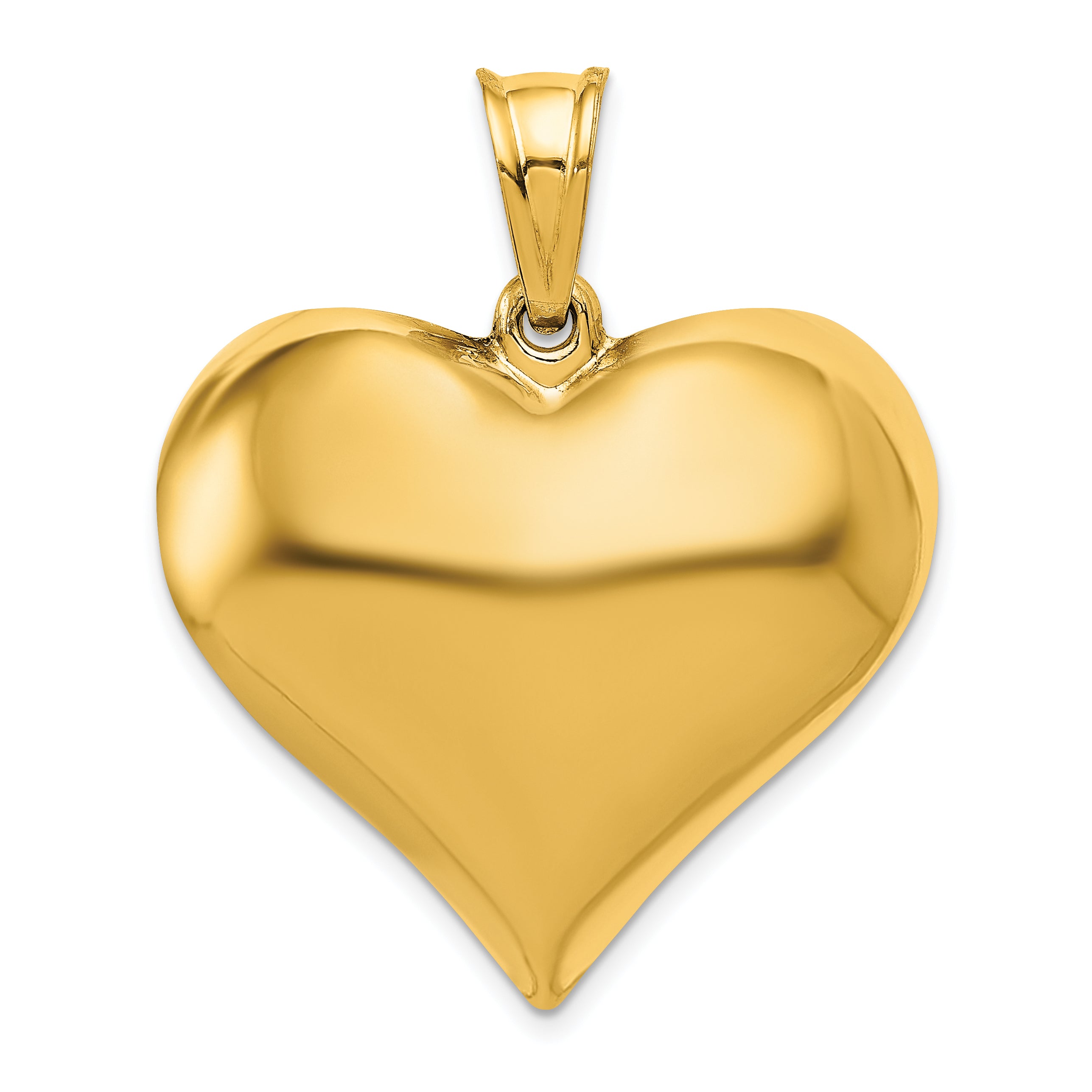 10K Polished 3-D Heart Pendant