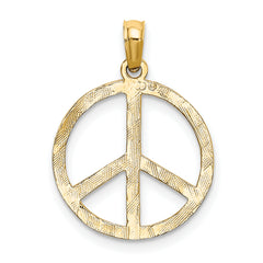 10k Textured Peace Sign Pendant