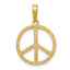 10k Textured Peace Sign Pendant