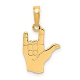 10K I Love You Hand/ Sign Language Pendant