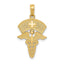 Caduceus with Nurse's Cap Pendant in 10K Yellow Gold, 30mm - Sophia Jewelers