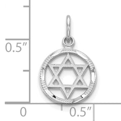 10K White Gold Star Of David Charm