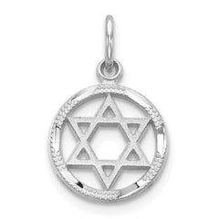 10K White Gold Star Of David Charm