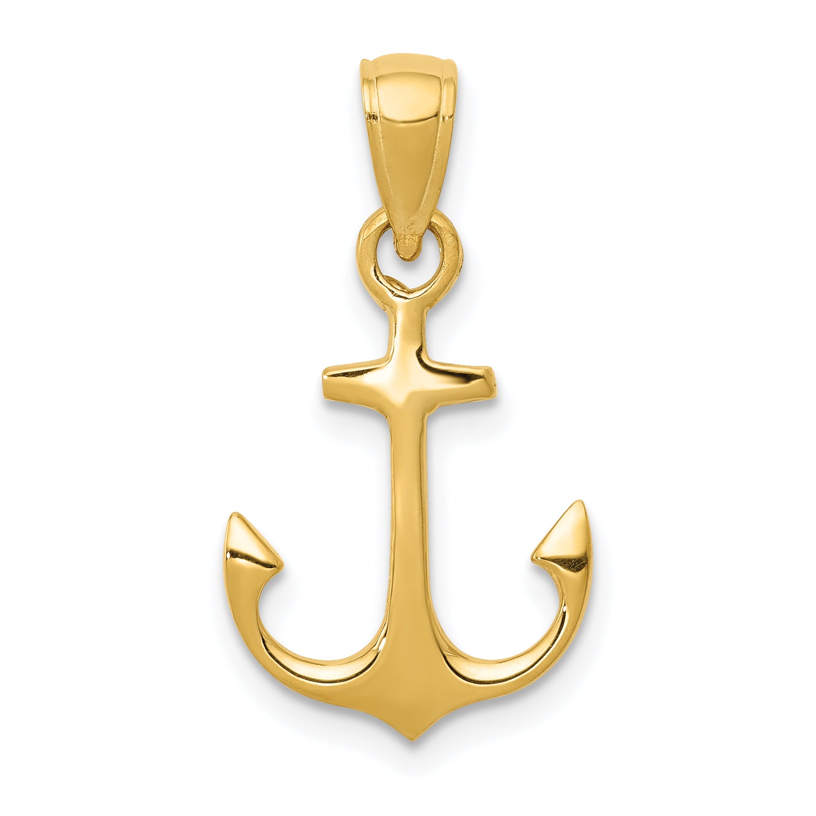 10k Anchor Pendant