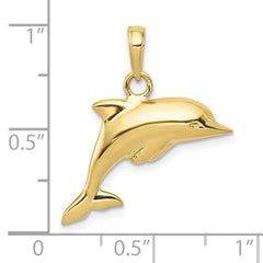 10k 3-D Dolphin Pendant