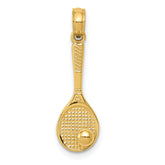 10k Tennis Racquet and Ball Charm