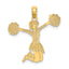 Cheerleader Jumping Pom-Pom's Charm in 10K Yellow Gold, 19mm Textured - Sophia Jewelers
