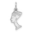 10k White Gold Solid Bust of Nefertiti Charm