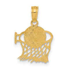 10K Basketball in Net Pendant