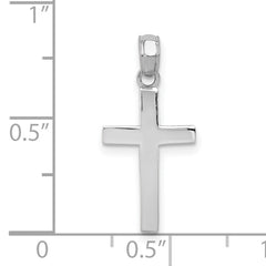 10k White Gold Polished Cross Pendant