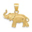 Elephant Pendant in 10K Yellow Gold, 19mm Diamond-Cut - Sophia Jewelers