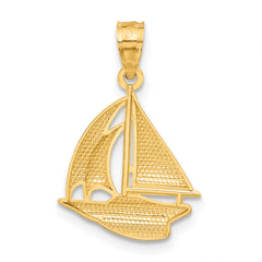 10k Sailboat Pendant