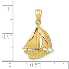 10k Sailboat Pendant
