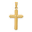 10K Cross with Striped Border Pendant