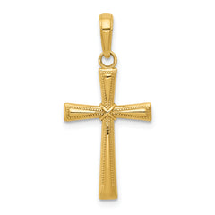 10K Diamond-cut X Cross Pendant