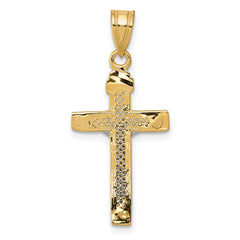 10K Two-tone D/C Small Block Lattice Cross w/Crucifix Pendant