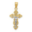 Filigree Crucifix Pendant in 10K Two-Tone Gold, 31mm - Sophia Jewelers