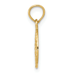 10K Star of David in Circle Frame Pendant