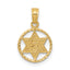 10K Star of David in Circle Frame Pendant