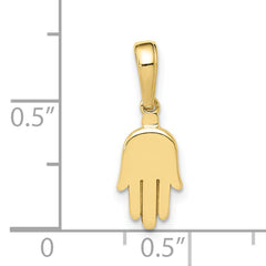 10K Small Solid Hamsa Pendant