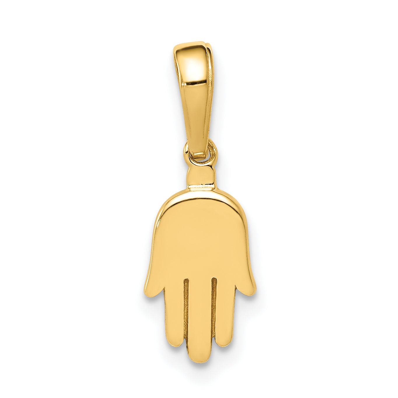10K Small Solid Hamsa Pendant