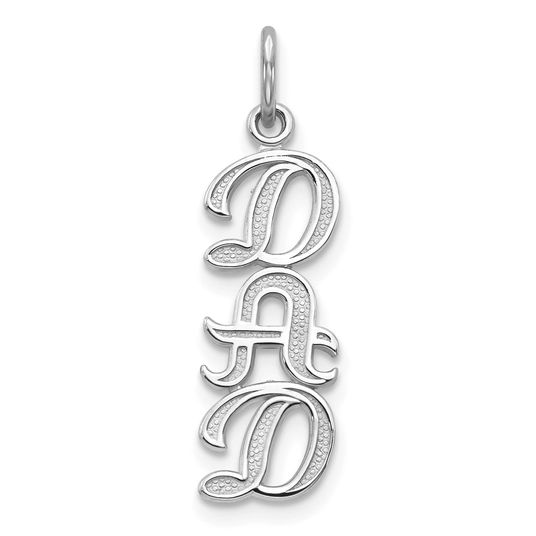 10K White Gold DAD Charm