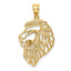 Cut-Out Lion Pendant in 10K Yellow Gold, 32mm Diamond-Cut - Sophia Jewelers