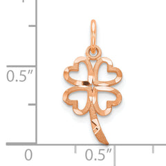 10k Rose Gold Four Leaf Clover Pendant