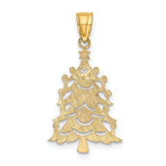 10K Polished Christmas Tree Pendant