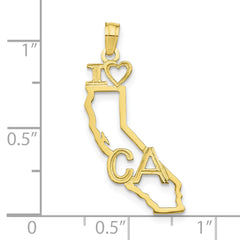 10K Solid California State Pendant